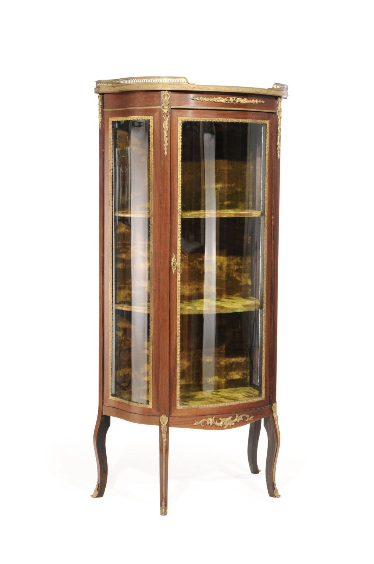 Kleine Demi-Lune-Vitrine im Empire-Stil. 1890 1900.