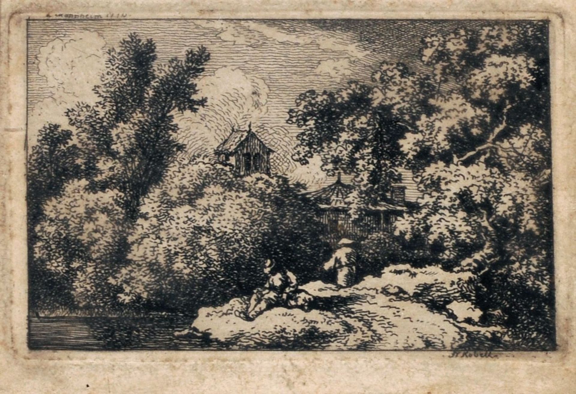 Franz Innocenz Kobell "Six Paysages dessinés et gravés par F. Kobell, à Paris, etc.". 1770.</b - Image 2 of 6