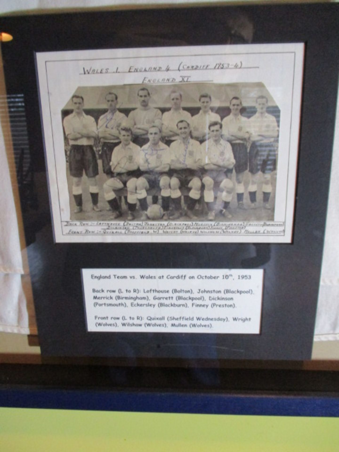 England No. 9 shirt worn by Nat Lofthouse versus Wales in a 1954 World Cup Qualifying match in - Image 6 of 7
