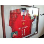 Manchester United #11 replica shirt signed by George Best and Ryan Giggs - purchased privately in