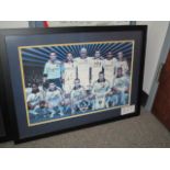 LA Galaxy team signed print including David Beckham. 31in w x 22in hgt ***Note from Auctioneer***