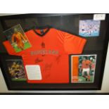 Holland National Team signed jersey and photographs signed by 4 Dutch legends - Bergkamp, van