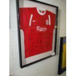 Liverpool FC Collectible Sport Memorabilia Jersey , 32in w x 40in hgt (This Lot is part of Bulk