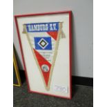 Hamburg S.V. pennant, 13-1/2in w x 22-1/2in hgt ***Note from Auctioneer*** All items will come