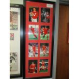 Collage of 8 Liverpool FC legends signed photos, 20in w x 50in hgt includes Hansen, Dalglish,