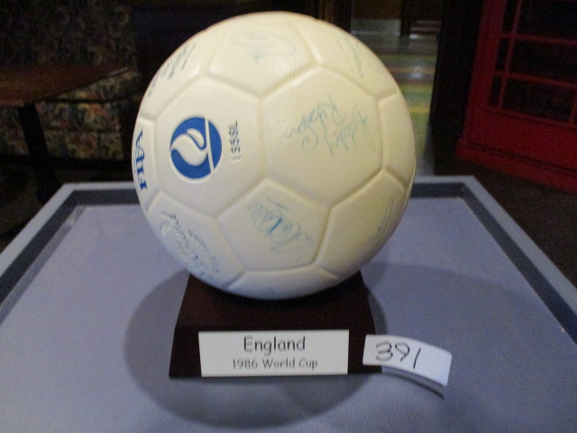 Football signed by members of England 1986 World Cup squad plus Manager, Bobby Robson ***Note from