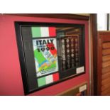 Italy World Cup 1990 commemorative medal collection, 24in w x 19in hgt ***Note from Auctioneer***