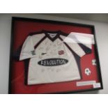 New England Revolution signed jersey 1999 team - 18 signatures, 41in w x 33in hgt ***Note from