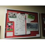 England replica shirt and photos of England squad that helped England qualify for 2002 World Cup