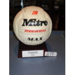 England 1977 signed Mitre Max football, signatures include Trevor Brooking, Kevin Keegan, Trevor