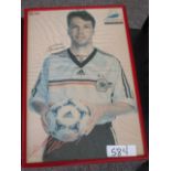 Lothar Matthaus, Germany 1998 signed print, 11in w x 17in hgt ***Note from Auctioneer*** All items