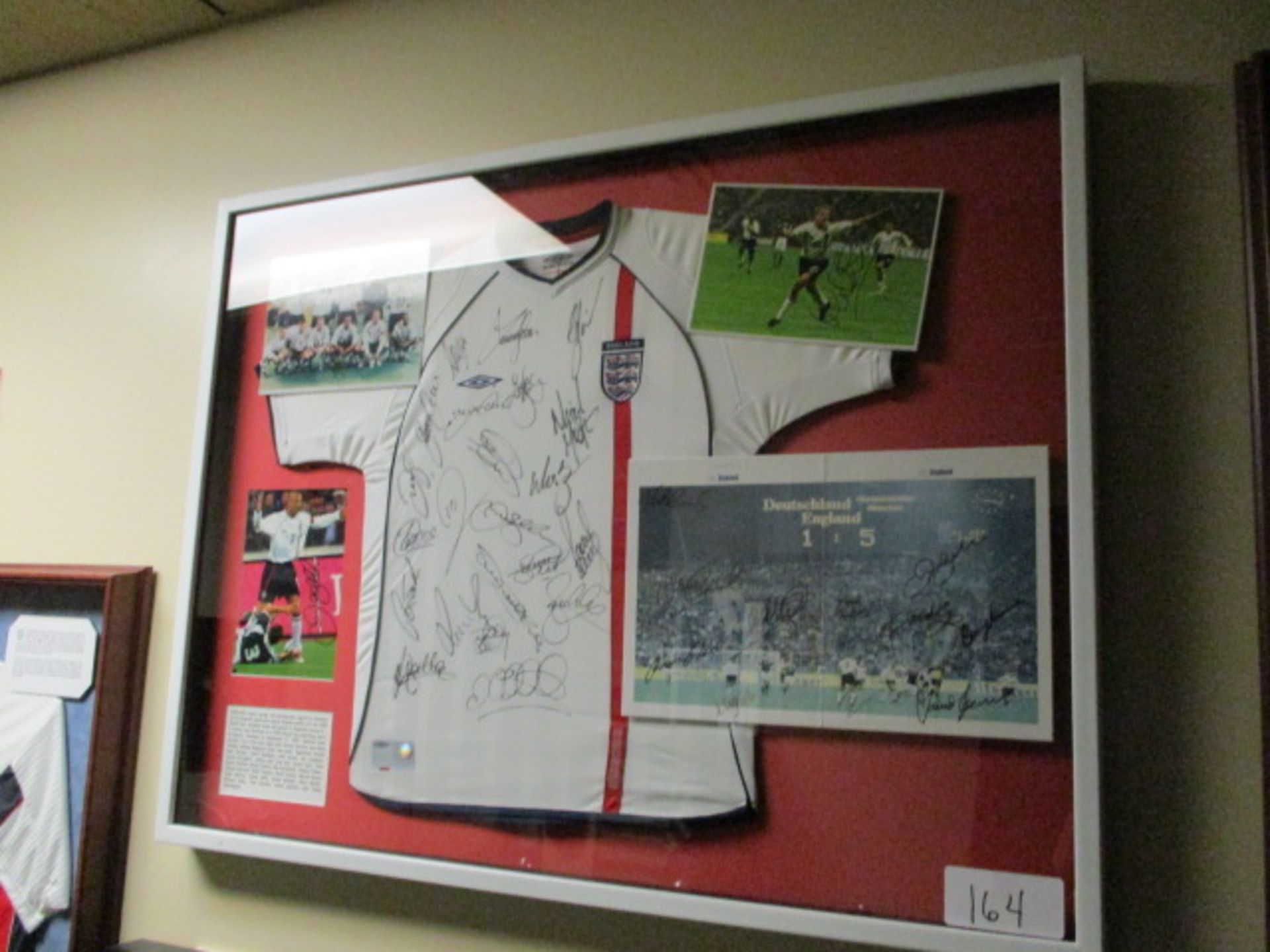 England replica shirt and photos of England squad that helped England qualify for 2002 World Cup - Image 2 of 4