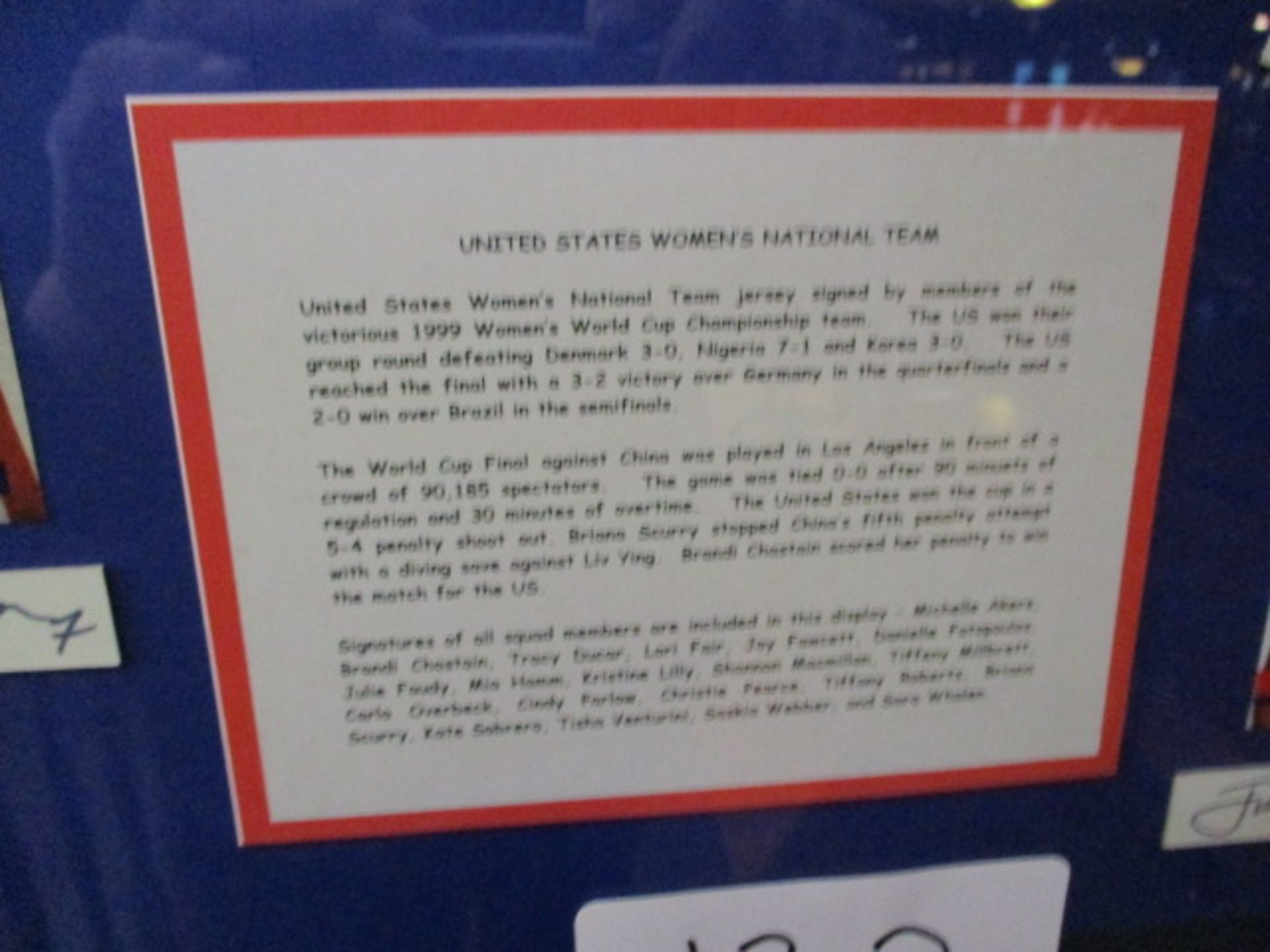 U.S.National 1999 Women's World Cup champions signed jersey- 19 signatures including Chastain, - Image 2 of 2