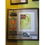Benfica FC vs Manchester United final Wembley 1968 display, 29in x 29in includes signed 30th