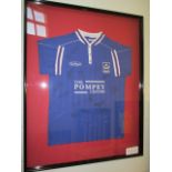 Portsmouth FC Collectible Sport Memorabilia Jersey , 32in w x 40in hgt (This Lot is part of Bulk Bid