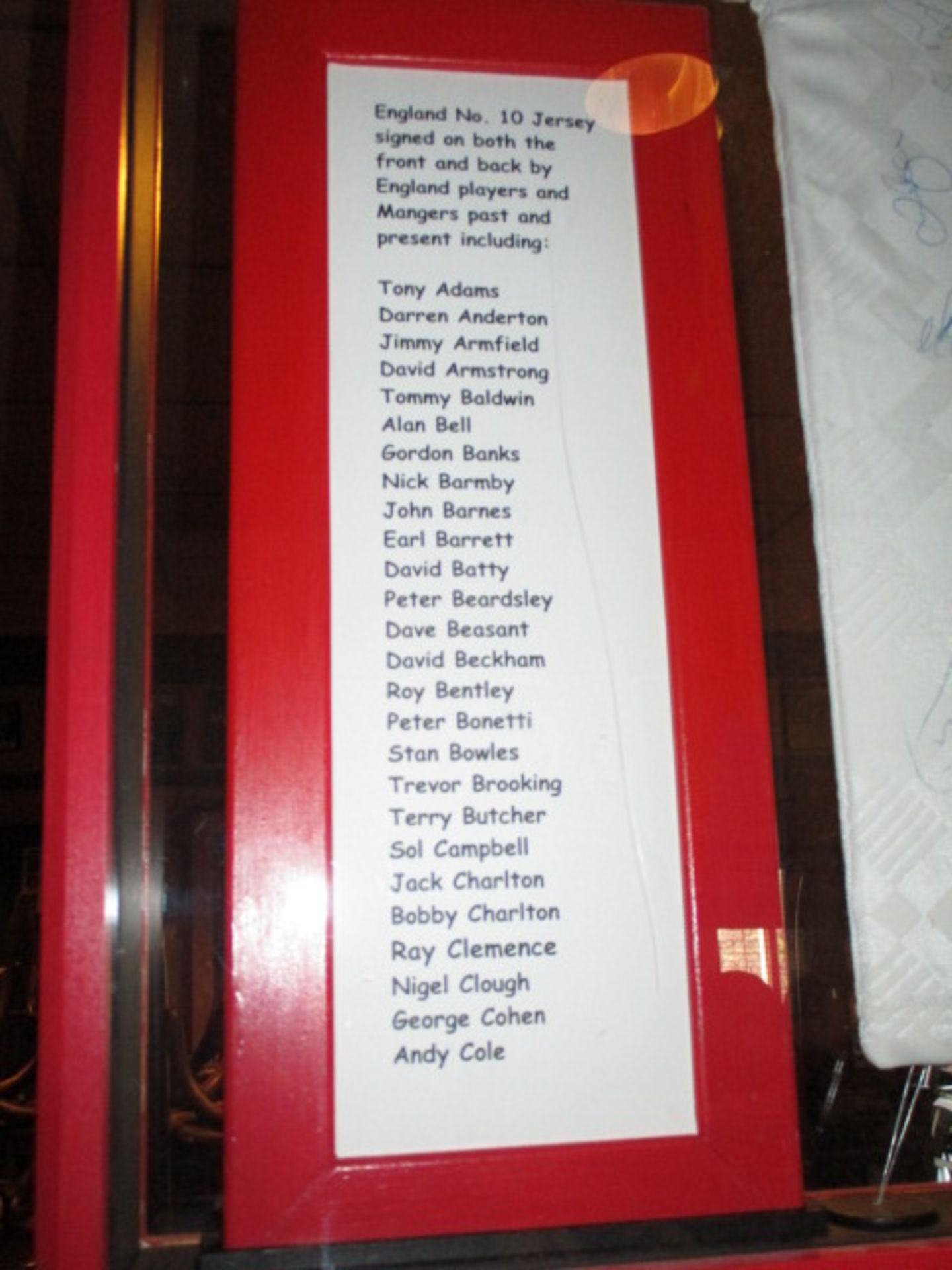 England number 10 shirt signed by numerous England players and managers -2 sided - 118 signatures in - Image 3 of 4