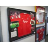 Liverpool special edition 04/05 Champions League Final shirt and photographs signed by members of