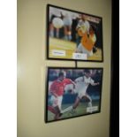LOT OF 2 photo ,USA Women's National Team signed by Cindy Parlow and Briana Scurry, 10in w x 17in