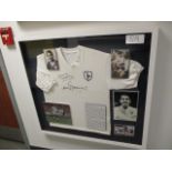 Tottenham Hotspur 1960s replica jersey signed by Jimmy Greaves and Dave Mackay, plus 5 signed photos