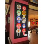 LOT OF 10 team "Wembley" rosette ribbons, 16-1/2" w x 36in hgt ***Note from Auctioneer*** All