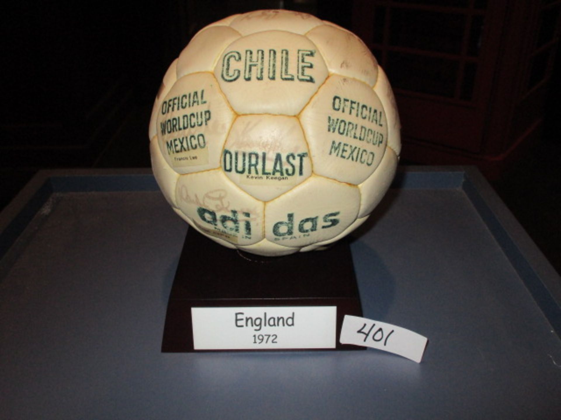 England National Team circa1972 signed ball by 19 players/coaches including Bobby Moore, Sir Alf