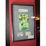 Pele of Brazil and Bobby Moore, England photo, with separate signatures framed 16in w x 24in