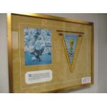 Argentina Osvaldo Ardiles signed photo and Argentina 78 pennant, 26in w 21in hgt ***Note from