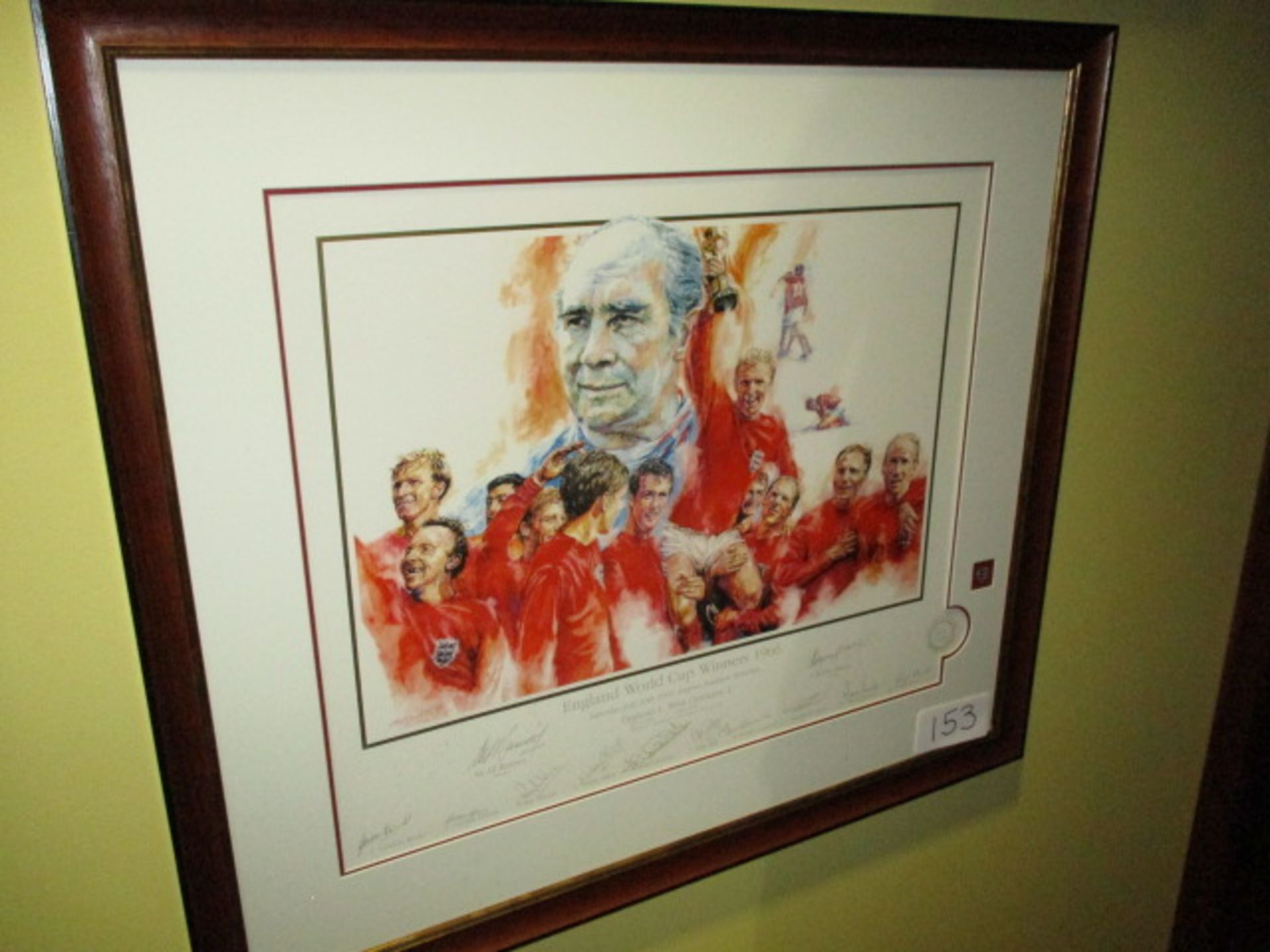 A signed limited edition print: England World Cup Winners 1966; signed in pencil by Sir Alf Ramsey - Image 2 of 2