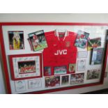 Arsenal shirt and team photos signed by 1997/98 Double winning team, 67in w x 44in hgt - shirt is