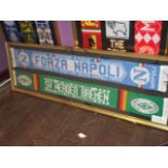 LOT OF 2 scarf framed, 61-1/2"in w x 20in hgt - Napoli, Werder Bremen ***Note from Auctioneer*** All