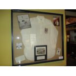England No. 9 shirt worn by Nat Lofthouse versus Wales in a 1954 World Cup Qualifying match in