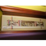 England Admiral scarf - late 70s, 44in w x 11-1/2in hgt ***Note from Auctioneer*** All items will