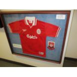 Liverpool replica signed jersey 1998/99 team - 11 signatures ***Note from Auctioneer*** All items