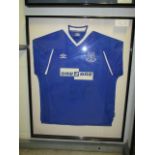 Everton Collectible Sport Memorabilia Jersey , 32in w x 40in hgt (This Lot is part of Bulk Bid Lot