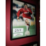 Juninho Middlesborough signed photo, 8in w x 11in hgt ***Note from Auctioneer*** All items will come