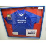 Glasgow Rangers signed jersey and team photo 2002/03 "Treble winners" shirt has 18 signatures 43in w