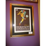 World Cup Germany 1974 print, 5 of 4000, 24in w x 32in hgt ***Note from Auctioneer*** All items will