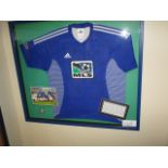 Major League Soccer 2002 All-Star jersey signed by 18 players that particpated in All Star game