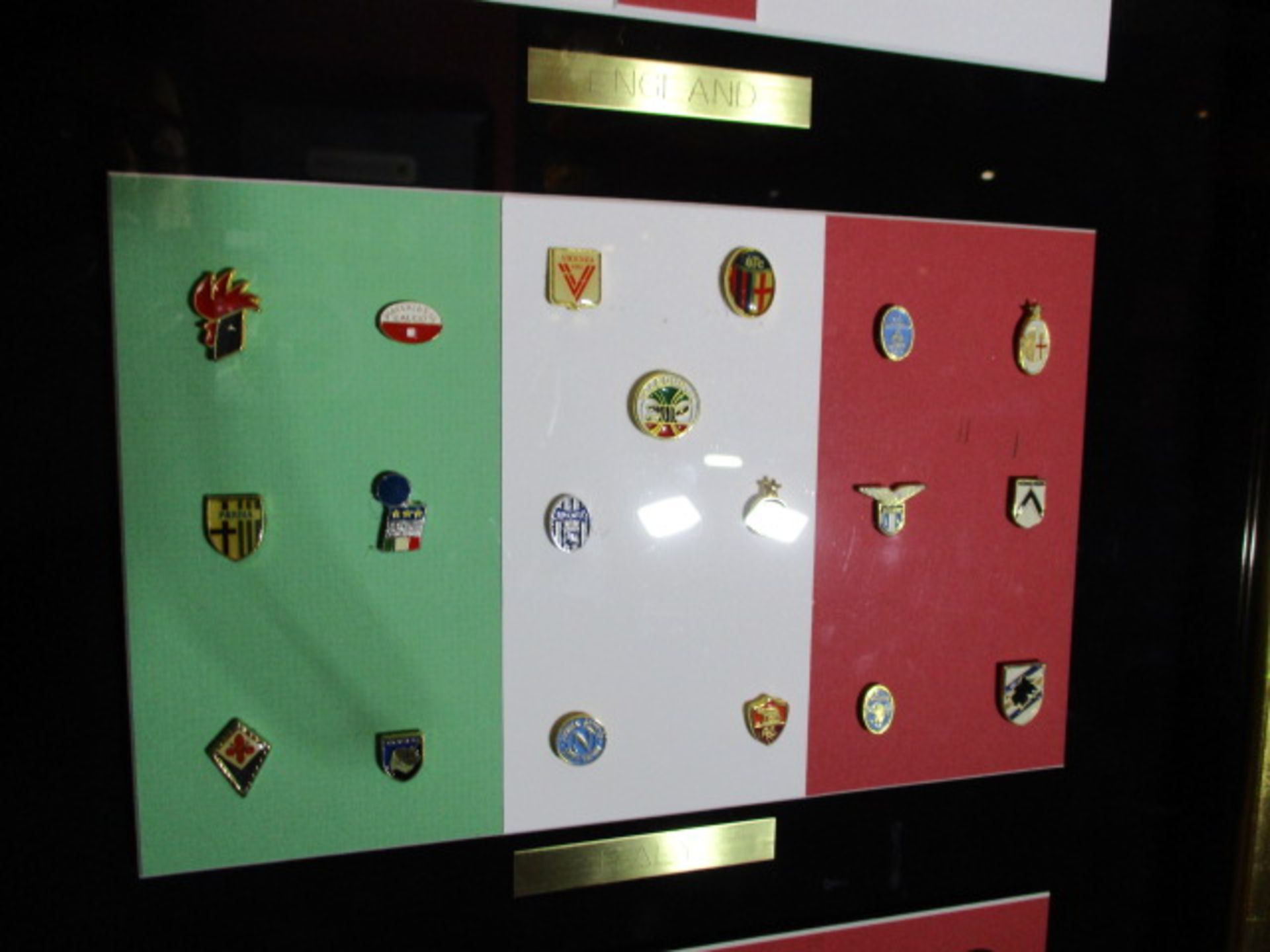 1990s First Division Team pins display, Italy, England, Holland, Germany, Spain, 16in w x 45in - Image 7 of 7