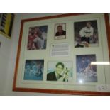 Display of 6 photos and signature of England's Gary Lineker, 31-1/2in x 29in hgt ***Note from