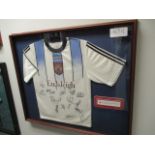 Burnley Football Club signed shirt 1998 team, 40in w x 34in hgt - purchased at Knight's auction in
