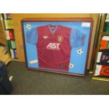 Aston Villa signed replica home jersey 1998 team, 42in w x 34in hgt - purchased at Knight's