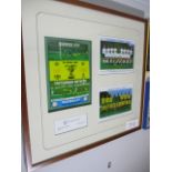 Display featuring 1973 League Cup Final Tottenham Hotspur v Norwich City, 26in w x 24-1/2in hgt ***