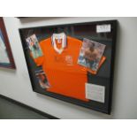 Holland replica National Team jersey signed by Patrick Kluivert plus 3 signed photos 1994, 41in w