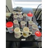 LOT OF 11 ceramic mugs, 1 glass, 3 plastic World Cup 1994 cups (includes 9 Budweiser 1994 World