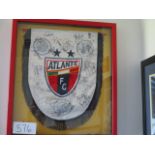 Altante FC signed pennant, 20in w x 22-1/2in hgt ***Note from Auctioneer*** All items will come with