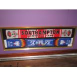 LOT OF 2 scarf framed, 61-1/2"in w x 20in hgt - Southampton, Schalke ***Note from Auctioneer***