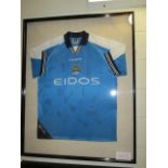 Manchester City Collectible Sport Memorabilia Jersey , 32in w x 40in hgt (This Lot is part of Bulk