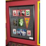 Germany World Cup display and signed photos commemorating World Cup win 1974 30-1/2 w x 37in