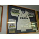 Tottenham Hotspur 2001/02signed home jersey and pennant, Worthington Cup Final programme, 44-1/2in w